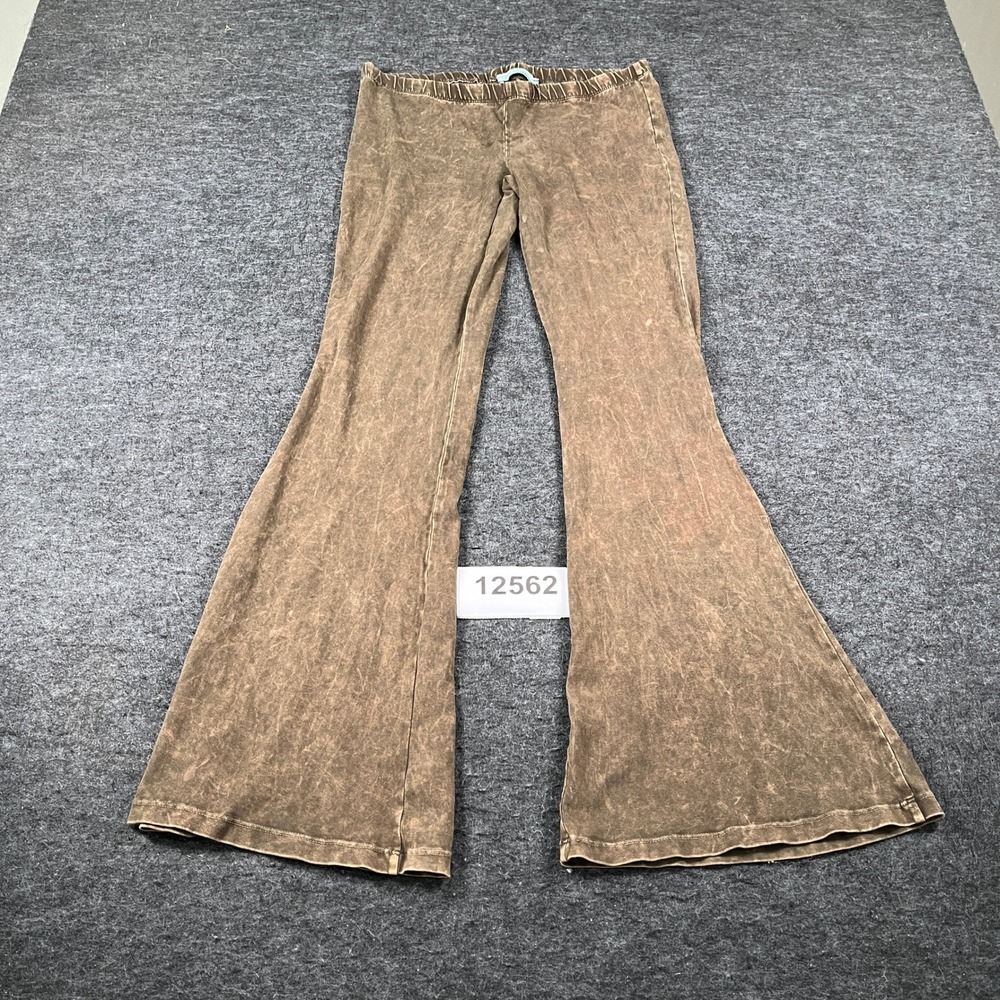 Chatoyant Bell Bottom Pants Womens Small Brown Cotton Stretch Streetwear Casual